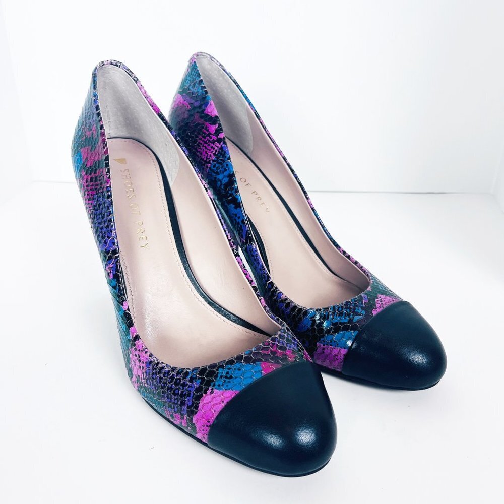2/$30 Shoes of Prey Snakeskin Chunky Heels - Picture 4 of 7